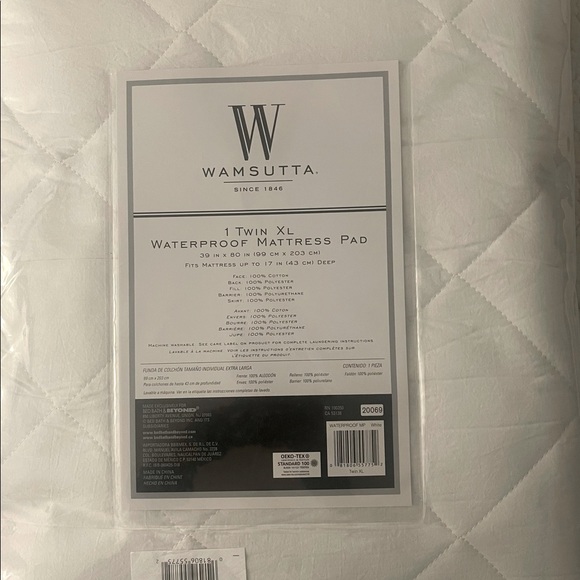 Wamsutta® Waterproof Cotton Twin XL Mattress Pad - Picture 1 of 4